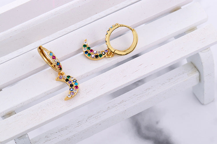 European And American Fashion Colorful Zircon Earrings A Variety Of Creative Personality Pineapple Cactus Earrings Diy Ear Studs Earrings For Women