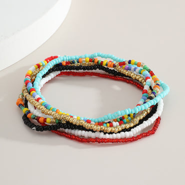 Creative And Fashionable Jewelry Bohemian Style Rice Bead Set Bracelet Color Jewelry Wholesale Nihaojewelry