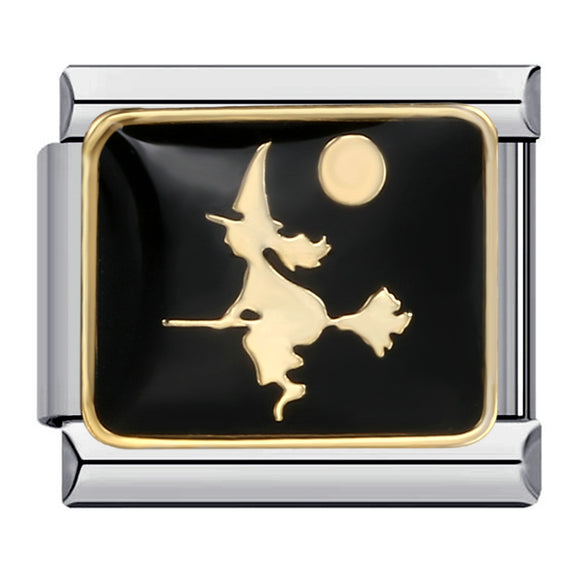 1 Piece 9*10mm 304 Stainless Steel Pumpkin Moon Ghost Polished Italian Charms