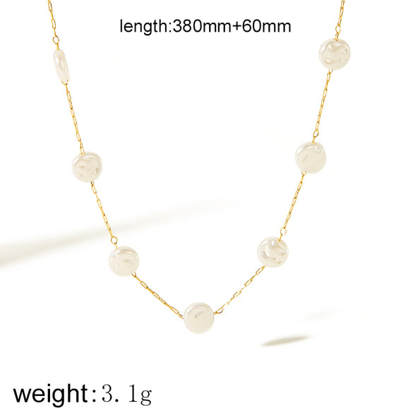 Wholesale Jewelry Simple Style Classic Style Flower Shell 304 Stainless Steel 18K Gold Plated Plating Necklace