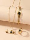 Wholesale Jewelry Vintage Style Simple Style Roman Style Roman Numeral 304 Stainless Steel Acrylic 18K Gold Plated Inlay Bracelets Earrings Necklace