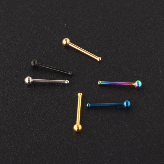 Simple Style Solid Color Stainless Steel Nose Studs 1 Piece