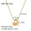 Wholesale Jewelry Vintage Style Simple Style Classic Style Irregular Heart Shape 304 Stainless Steel Pearl 18K Gold Plated Hollow Out Inlay Pendant Necklace