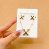 Wholesale Jewelry Elegant Hip-Hop Simple Style Letter 304 Stainless Steel 18K Gold Plated Jewelry Set