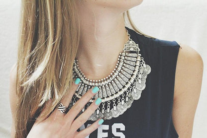 Retro Exaggerated Coins Alloy Plating Women's Necklace