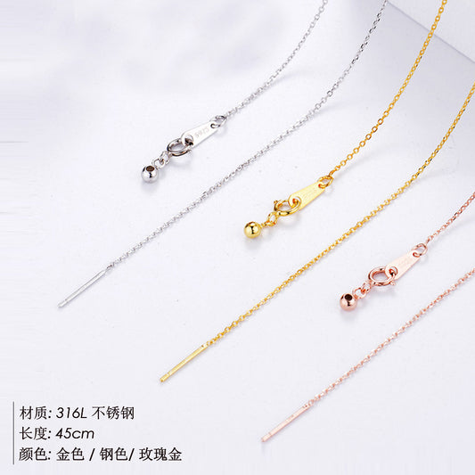 New Ladies Titanium Steel Necklace Simple Chain Clavicle Chain Diy Necklace Chain Wholesale Nihaojewelry