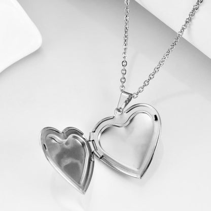 Wholesale Simple Style Heart Shape Titanium Steel Plating Pendant Necklace