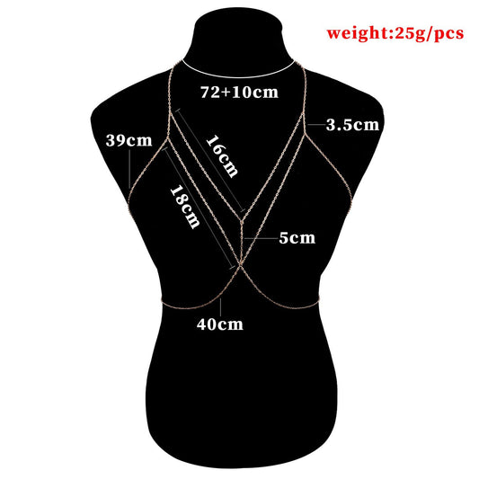 Fashion Geometric Alloy Plating Body Chain