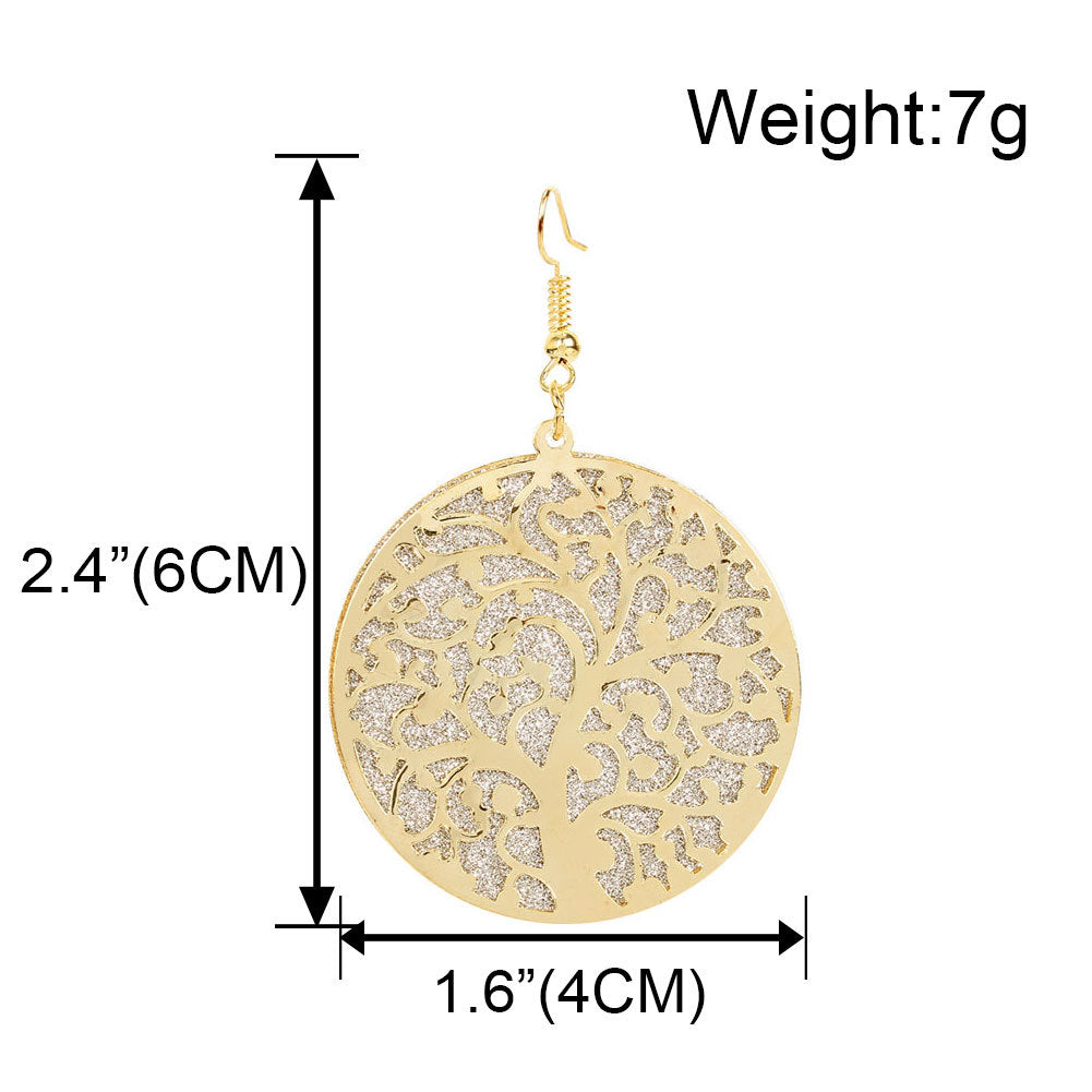 Alloy Double-layer Hollow Leaf Frosted Style Simple Earrings Wholesale Nihaojewely