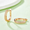 18K Gold Plated Inlay Round Moissanite Earrings