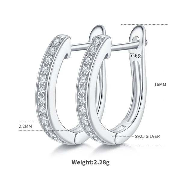 18K Gold Plated Inlay Round Moissanite Earrings
