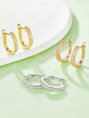 18K Gold Plated Inlay Round Moissanite Earrings