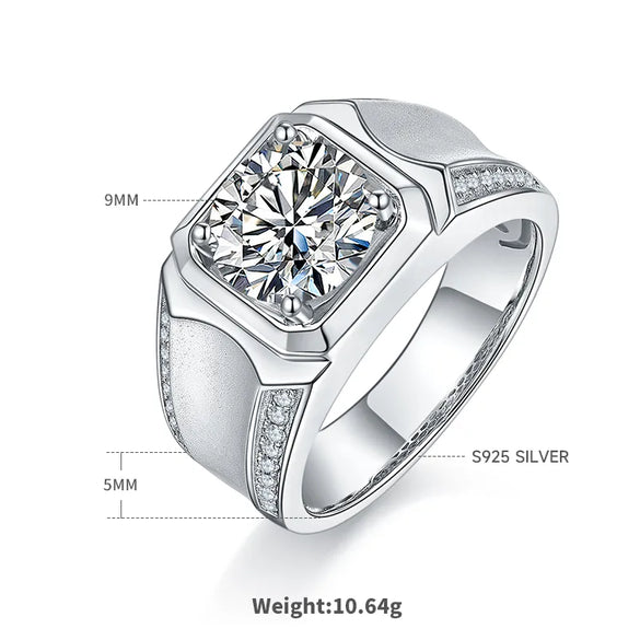 18K Gold Plated Inlay Round Moissanite Rings