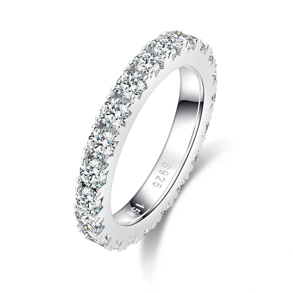 18K Gold Plated Inlay Round Moissanite Rings