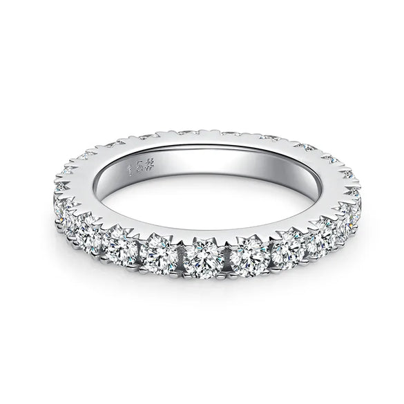 18K Gold Plated Inlay Round Moissanite Rings