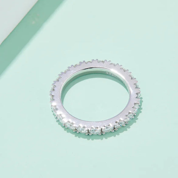 18K Gold Plated Inlay Round Moissanite Rings