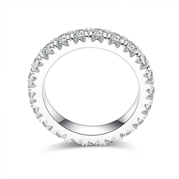 18K Gold Plated Inlay Round Moissanite Rings