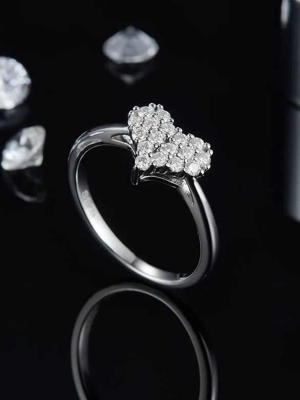 18K Gold Plated Plating Diamond Round Moissanite Rings
