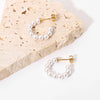 18k Gold-plated Stainless Steel Pearl C-shaped Earrings Wholesale Gooddiy