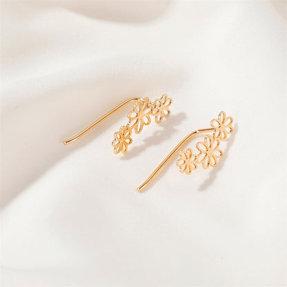 Hot Selling Simple Flower Earrings Hollow Small Flower Ear Clip Earrings Wholesale Nihaojewelry