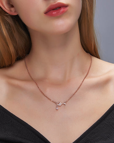 New Fashion  Zircon Love Red Wine Bottle Cup Clavicle Chain Goblet Necklace For Women