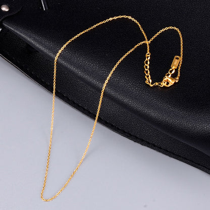 Fashion Heart Titanium Steel Inlaid Shell Inlaid Gold Necklace