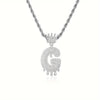 1PC Personalized Name Letter Charm Necklace Bling Bling Full Diamond Cuban Link Unisex Name Initials Pendant Necklace With Crown