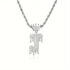 1PC Personalized Name Letter Charm Necklace Bling Bling Full Diamond Cuban Link Unisex Name Initials Pendant Necklace With Crown