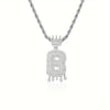 1PC Personalized Name Letter Charm Necklace Bling Bling Full Diamond Cuban Link Unisex Name Initials Pendant Necklace With Crown