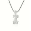 1PC Personalized Name Letter Charm Necklace Bling Bling Full Diamond Cuban Link Unisex Name Initials Pendant Necklace With Crown