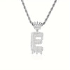 1PC Personalized Name Letter Charm Necklace Bling Bling Full Diamond Cuban Link Unisex Name Initials Pendant Necklace With Crown