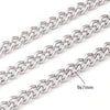 1m/Package 304 Stainless Steel Cuban Link Chain Lantern Chain Polished 11x2.5mm 13x4mm 9x7mm Jewelry Accessories