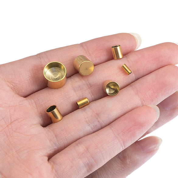 20 PCS/Package Diameter 4mm Diameter 5mm Diameter 6 Mm Hole 2~2.9mm Hole 3~3.9mm Hole 4~4.9mm Stainless Steel 18K Gold Plated Solid Color Polished Jewelry Buckle