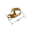 20 PCS/Package Hole 1~1.9mm Hole 2~2.9mm 304 Stainless Steel 18K Gold Plated Solid Color Polished Lobster Clasp