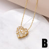 201 Stainless Steel Copper 18K Gold Plated Modern Style Simple Style Plating Inlay Pentagram Heart Shape Zircon Pendant Necklace