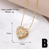 201 Stainless Steel Copper 18K Gold Plated Modern Style Simple Style Plating Inlay Pentagram Heart Shape Zircon Pendant Necklace