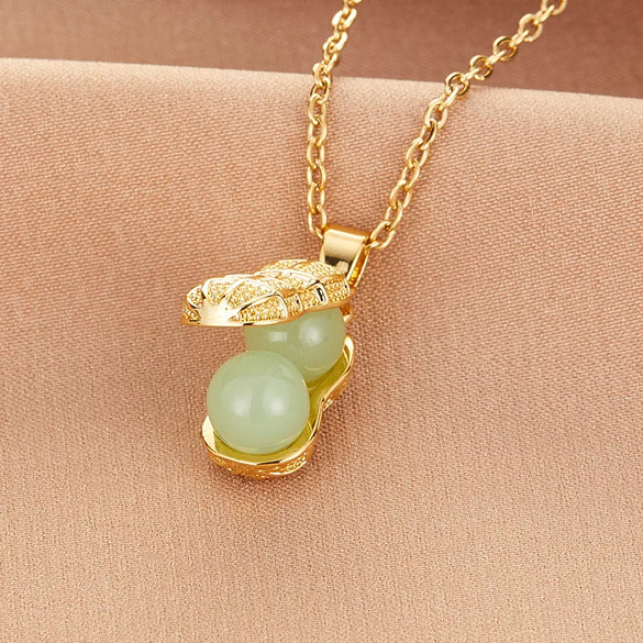 201 Stainless Steel Copper Gold Plated Plating Inlay Peanut Resin Pendant Necklace