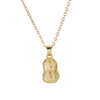 201 Stainless Steel Copper Gold Plated Plating Inlay Peanut Resin Pendant Necklace