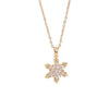 201 Stainless Steel Copper Plating Inlay Snowflake Zircon Pendant Necklace