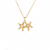 201 Stainless Steel Copper White Gold Plated Gold Plated Plating Inlay Starfish Artificial Pearls Zircon Pendant Necklace