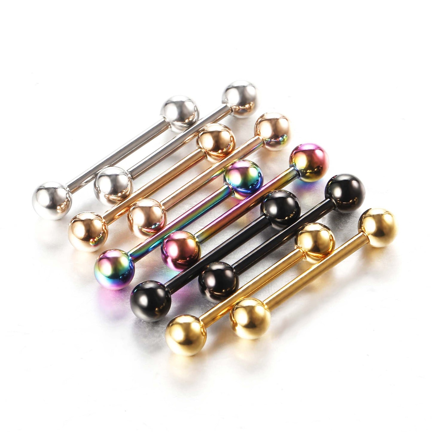 Fashion Solid Color Stainless Steel Plating Tongue Nail 1 Piece