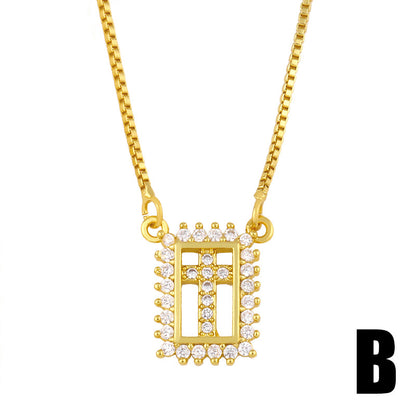 New Fashion Clavicle Chain Cross Copper Pendant Necklace For Women