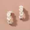European And American Fashion Creative Butterfly C-shaped Flower Resin Earrings