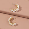 European And American Fashion Creative Butterfly C-shaped Flower Resin Earrings