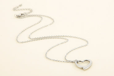 Fashion Stainless Steel Accessories Hollow Heart-shaped Necklace Earrings Stainless Steel Set