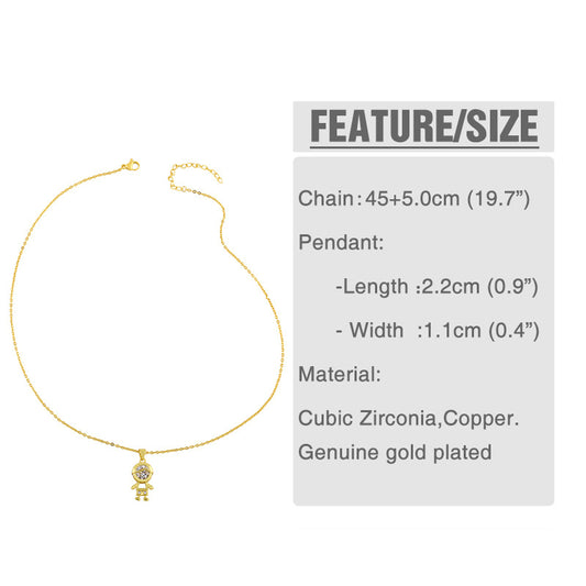 Fashion Doll 18k Gold Plated Necklace In Bulk