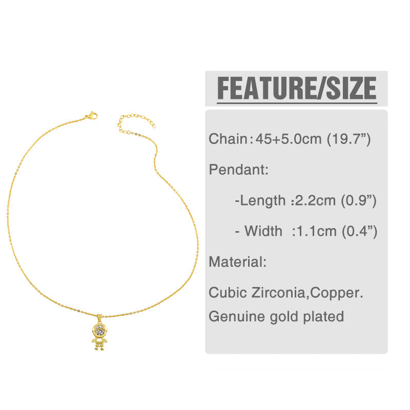 Fashion Doll 18k Gold Plated Necklace In Bulk