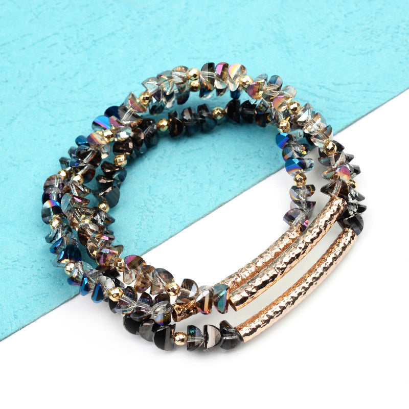 Simple Style Geometric Beaded Crystal Bracelets 1 Piece