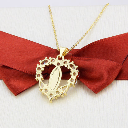 Diamond Heart-shaped The Madonna Necklace