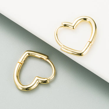 Brass 18k Gold Plated Heart-shaped Exquisite Earrings